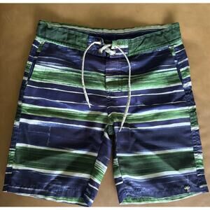 Auga De Coco Brazilian swim trunks size youth M / blue green stripes